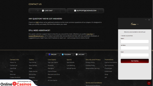 Casina Casino Customer Support