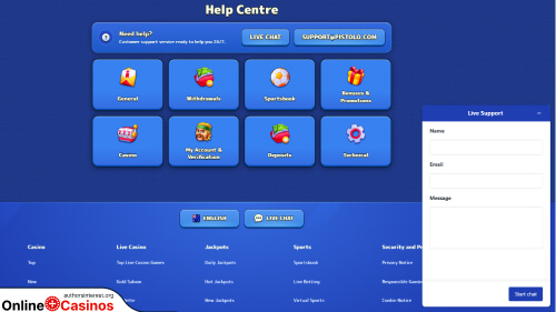 Pistolo Casino Customer Support