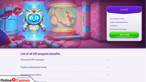 RoboCat Casino vip program