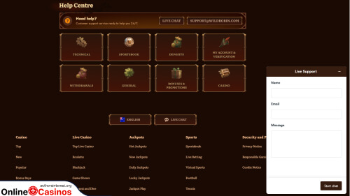 Wild Robin Casino Customer Support