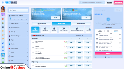 OnlySpins Casino Sport Betting